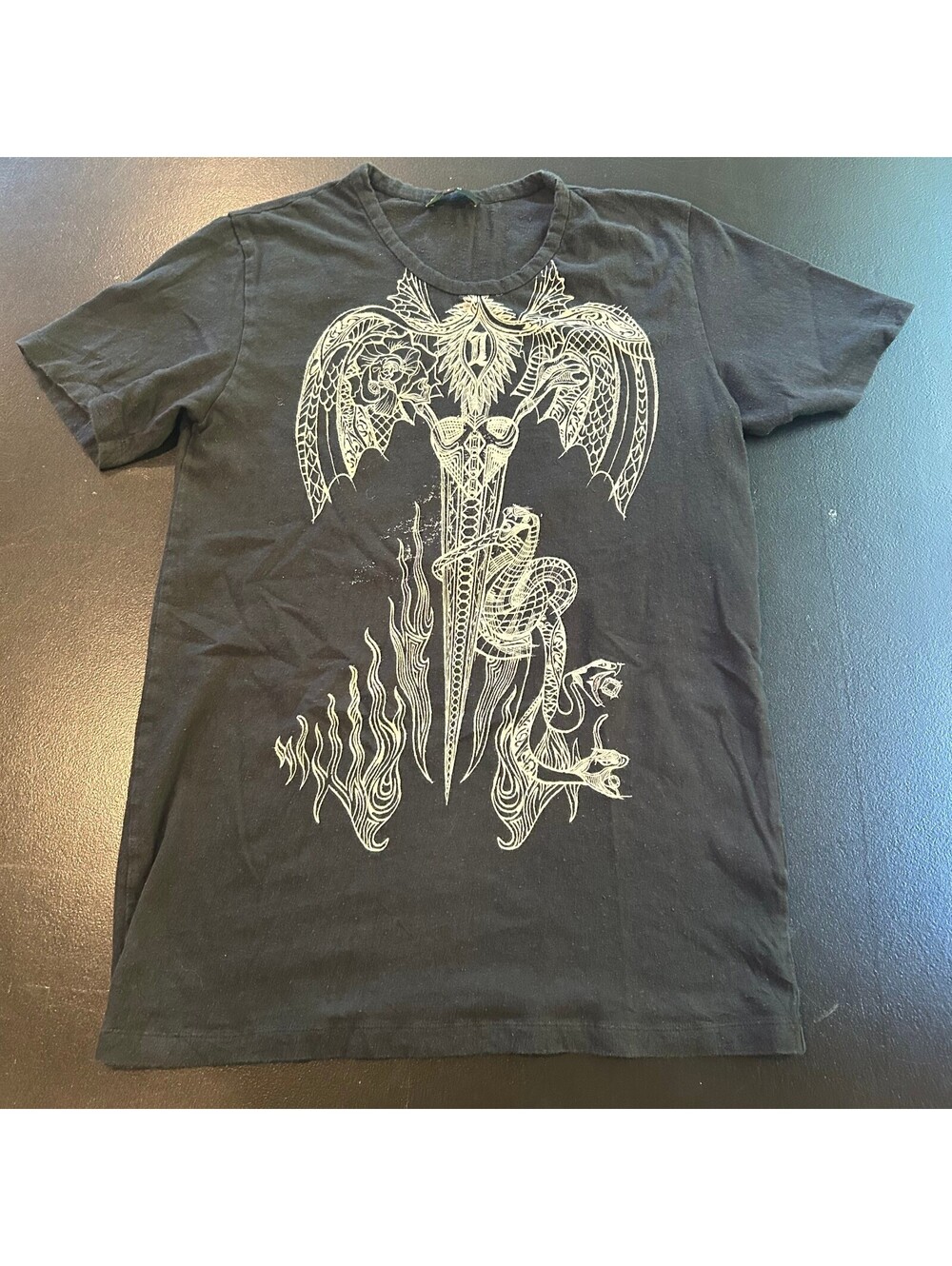 Vintage y2k goth IRO black graphic T-shirt